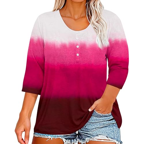 Summer Womens Tops Tops for Women Casual Summer Womens Blouses Dressy Casual Basic Short Sleeve Tops for Women Tank Tops for Women Cotton Tunic Tops Womens Tops(4-Hot Pink,Medium)