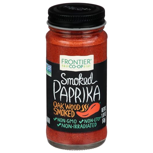 Frontier Co-op Smoked Paprika, 1.87 Ounce, Oak Wood Smoked & Ground Spanish Paprika, Deep Smokey Flavor, Kosher