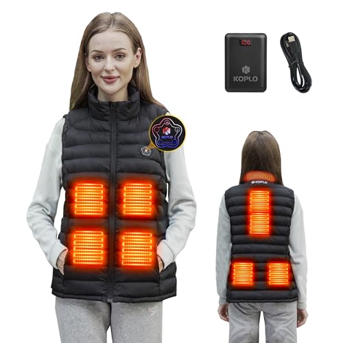 KOPLO Heated Vest Women with Battery Pack, Lightweight Rechargeable Electric Heating Vest(Small)