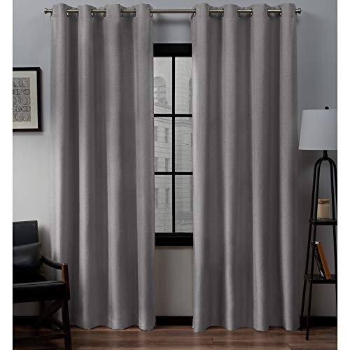 Exclusive Home Loha Linen Grommet Top Curtain Panel Pair, 54'x84', Dove Grey