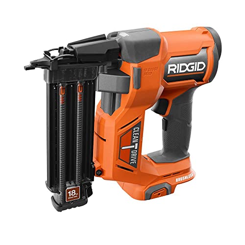RIDGID R09891B 18V Brushless Cordless 18-Gauge 2-1/8 in. Brad Nailer (Tool Only) with CLEAN (Renewed)
