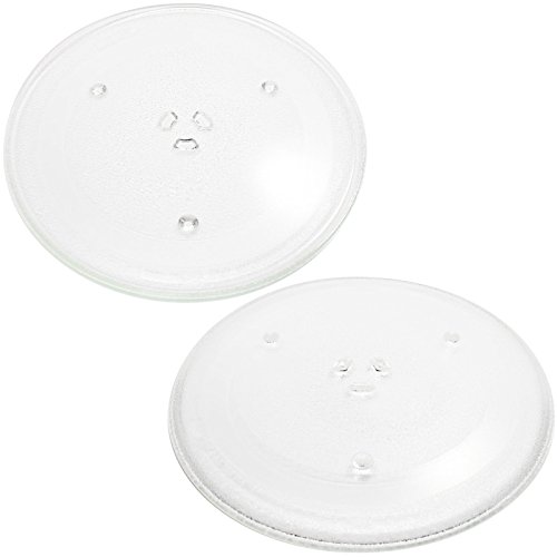 2-Pack Replacement DE74-20015 Microwave Turntable Glass Plate for G.E., Samsung, Frigidaire, Emerson - Compatible with G.E. JVM1540DN1WW, G.E. JVM1540DN1BB, Samsung MW1150WA - 12 1/2' (318mm)