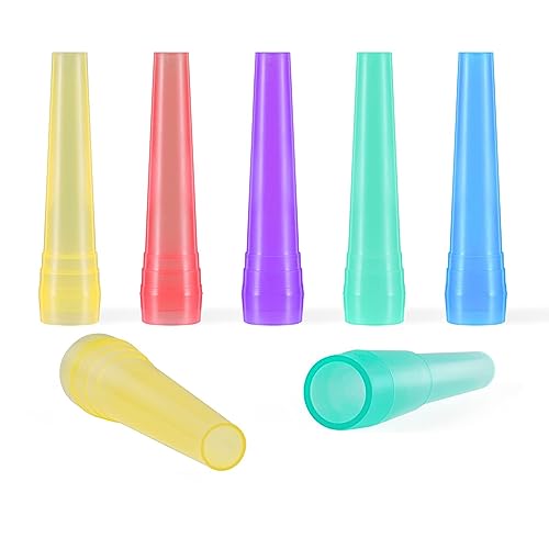 Hookah Tips Disposable Hookah Mouth Tip Individual Wrapped Mixed Colors Male Hookah Hose Mouth Pieces Fit for Most Hookah Mouthpiece Handles Made of BPA-Free Plastic - No Burrs (Pack of 100 Tips-C)