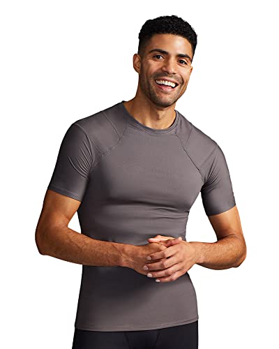 Tommie Copper Men's Pro-Grade Shoulder Centric Support Shirt, Slate Grey, Large
