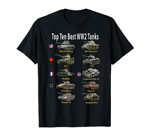 Top Ten Best WW2 Tanks | Sherman Panzer Panther Tiger T-34 T-Shirt