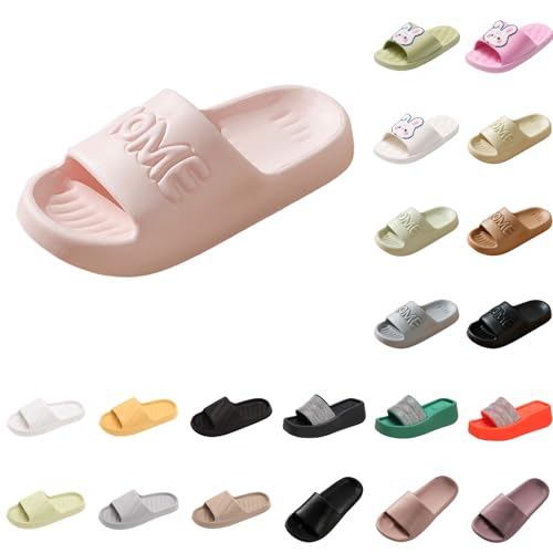 Shengsospp Shower Slippers for Women and Men, Hollow Bottom Bathroom Sandals Ultra Cushion Platform Slippers Lightweight Non-Slip slippers for women 03-Black, 8