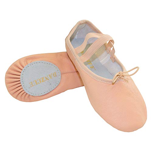 Danzcue Adult Split Sole Leather Pink Ballet Slipper 7.5 M US