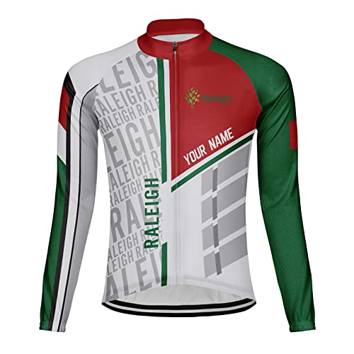 Luisbibe Customized Raleigh Men's Cycling Jersey Long Sleeve (ML3124, 3XL)