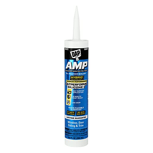 DAP AMP All Weather Window, Door and Siding Sealant, White, 9 Oz (7079800760)