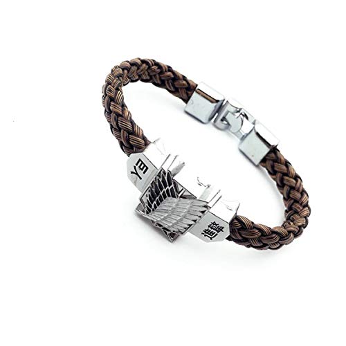 Good Friend Anime Bracelet Attack on Titan Bracelet Shingeki No Kyojin Survey Corps Alloy Hand Strap Silver.,Silver,8 x 0.7 x 0.4 inches
