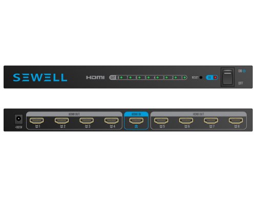 Sewell Direct SW-29446 8 Port (1x8) v1.3b HDMI Splitter with 3D Support