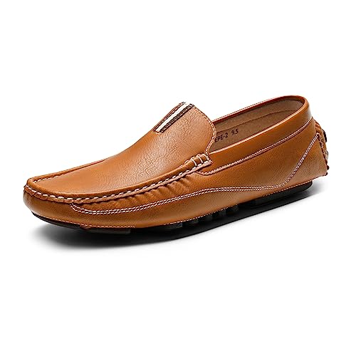 Bruno Marc Men's Tan Driving Moccasins Penny Loafers Slip on Loafer Shoes Size 11 BM-Pepe-2