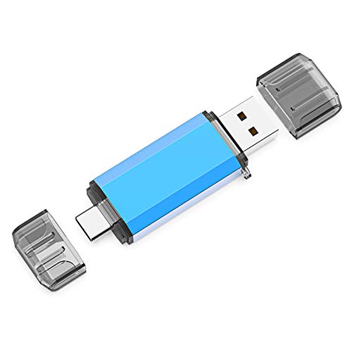 KOOTION USB C Flash Drive 128GB 2 in 1 OTG USB 3.0/USB Type C Thumb Drive Dual Drive USB C Memory Stick for Smartphone/Laptop/Tablet/PC - 128G, Blue