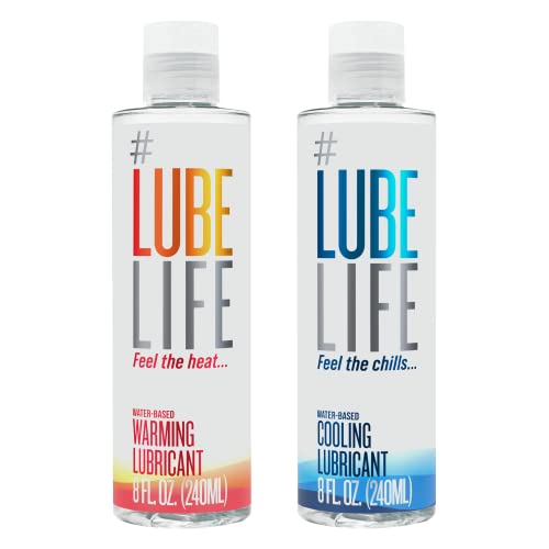 Lube Life Climate Control Combo, Includes Water-Based Cooling and Warming Lubricant, Stay Cool While Turning Up The Heat in The Bedroom, Non-Staining Lube for Men, Women and Couples, 8 Fl Oz