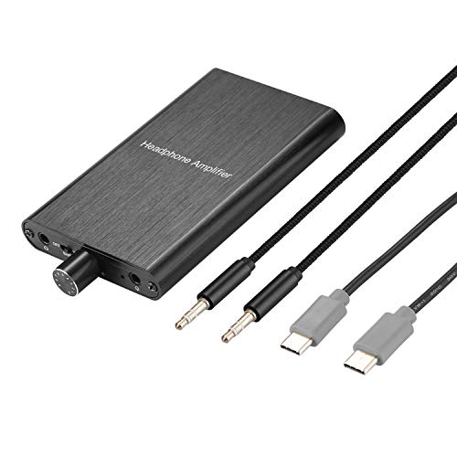 Headphone Amplifier with Bass Boost, Support 3.5mm AUX and Type-C 16-600Ω Headphone -3.5mm Stereo Audio Out, GAIN, Bass for Mac, Phones, iPad, MP3, MP4 and Computers,Xbox one,PS4,PS5 Controller