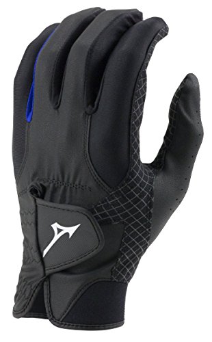 Mizuno 2018 RainFit Men's Golf Glove, Pair, Black/Royal, X-Large