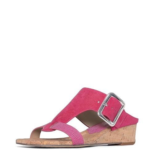 Donald Pliner Women's Casual Low Wedge Sandal, Magenta, 8