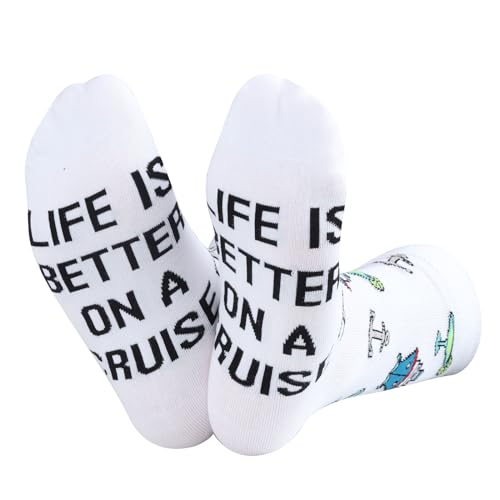 ZJXHPO Cruise Vacation Gift Cruise Lover Sock Life Is Better On A Cruise Sock Summer Beach Life Gift Cruising Time Sock (Cruise Sock)