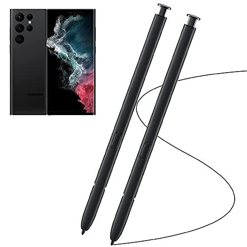 2 Pack Black Galaxy S22 Ultra S Pen Replacement for Samsung Galaxy S22 Ultra Stylus Pen 5G SM-S908U S22 Ultra Stylus Pen (Without Bluetooth) + Eject Pin (Phantom Black)