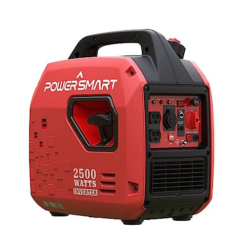 PowerSmart 2500-Watt Portable Gas Inverter Generator, Super Quiet, High Fuel-Efficient Generator, Lightweight, CARB Compliant PS5025