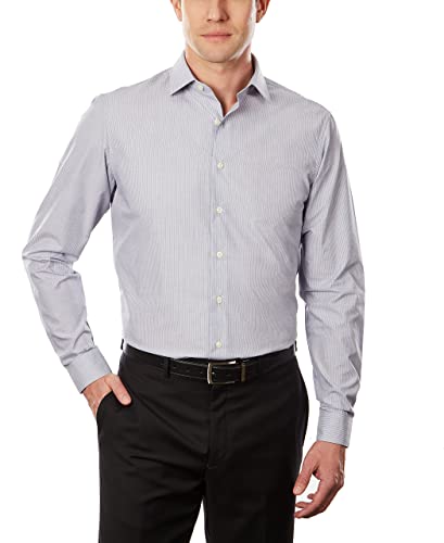 Unlisted by Kenneth Cole mens Slim Fit Checks and Stripes (Patterned) Dress Shirt, Petrol, 15 -15.5 Neck 32 -33 Sleeve Medium US