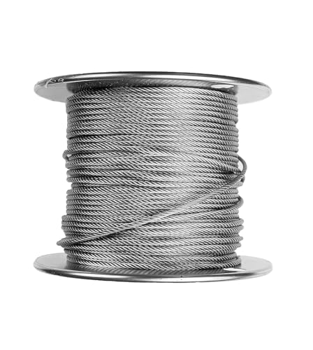 Laureola 1/8' 7x19 Stainless Steel Aircraft Wire Rope 304 Grade (250ft)
