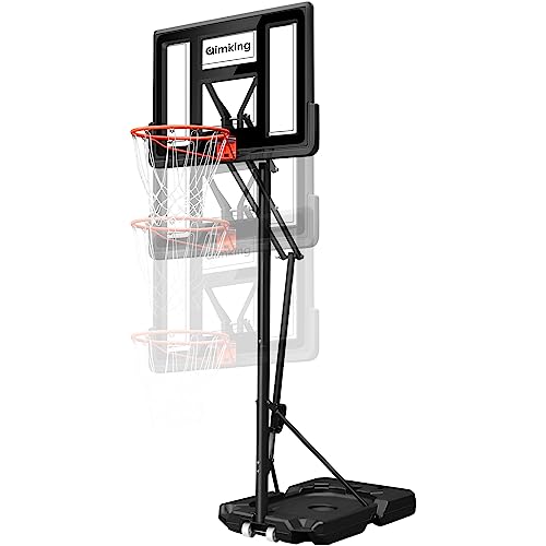 Aimking Portable Basketball Hoop Outdoor System with 44 Inch Shatterproof Backboard, 4.8-10FT Height Adjustable Basketball Goal System for Youth/Teens/Adults Indoor Outdoor