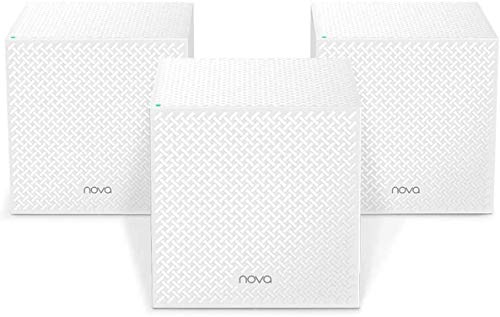 Tenda Nova Mesh WiFi System MW12 - Covers up to 6000 sq.ft - Tri-Band AC2100 Whole Home WiFi Mesh System - Gigabit Mesh Router for 100+ Devices - Dual-Band Mesh Network - 3 Gigabit Ports - 3-Pack
