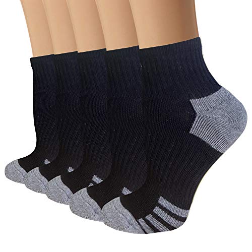 yeuG Copper Compression Socks for Men & Women Circulation- Arch Ankle Support for Athletic Running Medical Cycling (A04-black ankle, l)