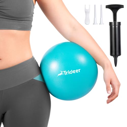 Trideer Pilates Ball 9 Inch with Pump, Core Ball, Mini Pilates Ball for Physical Therapy, Small Exercise Ball Between Knees, Small Workout Ball for Barre, Yoga, Stability, Workout, Office&Home Gym