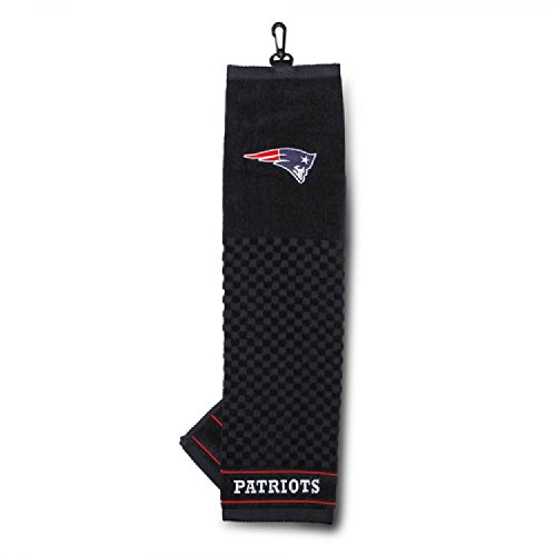 Team Golf NFL New England Patriots Embroidered Golf Towel Embroidered Golf Towel, Checkered Scrubber Design, Embroidered Logo