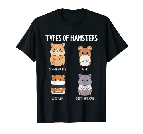 Types Of Hamsters Cute Syrian Breed Funny Rodents T-Shirt