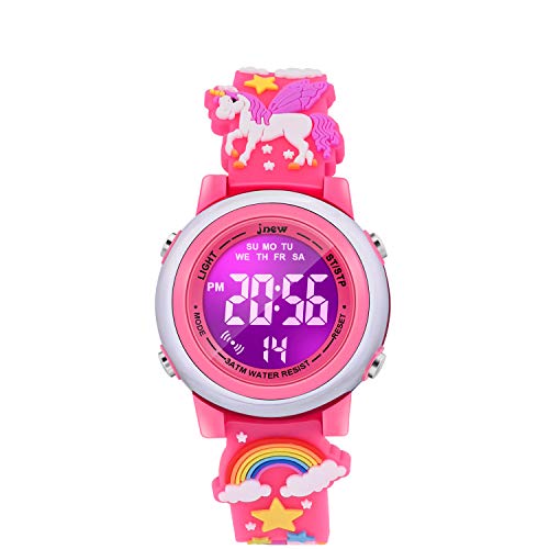VAPCUFF Unicorn Watch for Girls Age 3-10 - Birthday Gift for Toddler and Kids, Red