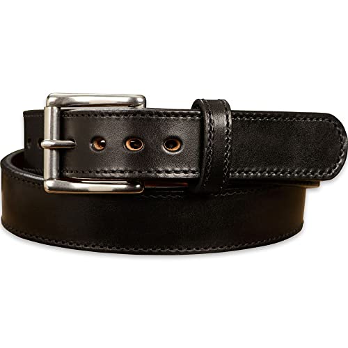 Bullhide Belts Mens Leather Belt for Casual Dress, 1.50' Wide, Black, 42 Inches
