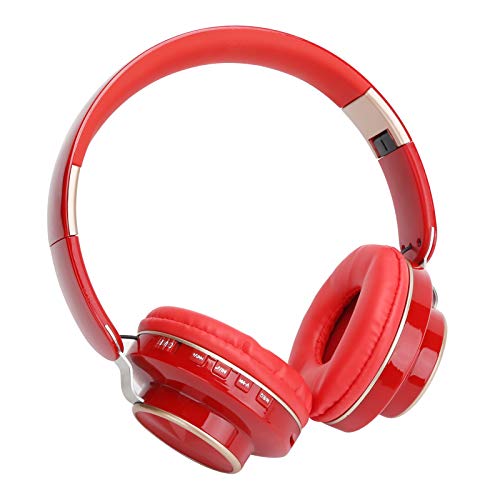 Gaming Headset, Bluetooth 5.0 HiFi Folding Telescopic Sports Computer Phone Gaming Headphone (red)