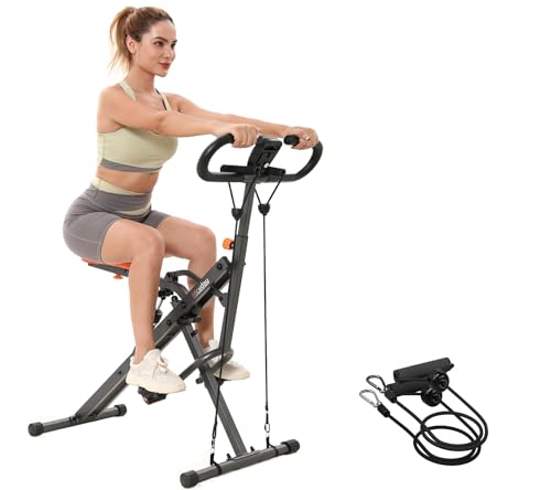 Niceday Hydraulic Squat Machine for Home, Compact Squat Assist Trainer with 44LBS Resistance Bands, 16 Levels of Resistance, Easy Setup & Foldable Exercise Equipment, Glute & Leg Trainer Machine