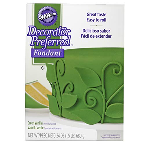Wilton Decorator Preferred Fondant - Make Cakes, Cupcakes, Cookies and Other Fun Desserts Special with Easy to Roll Fondant, Green, 24-Ounce