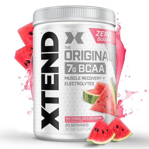 XTEND Original BCAA Powder Watermelon Explosion - Sugar Free Post Workout Muscle Recovery Drink with Amino Acids - 7g BCAAs for Men & Women - 30 Servings