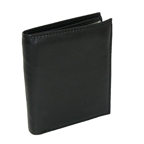 New Paul & Taylor Men's Leather Big 20 card slots Hipster Bifold Billfold Wallet (Black)