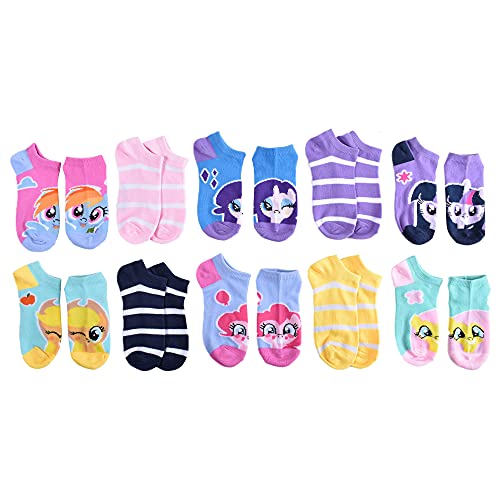 My Little Pony girls No Show Socks, Hot Pink (10 Pack), Medium US