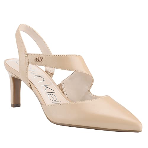 Calvin Klein Women's Larin Pump, Natural Leather, 8
