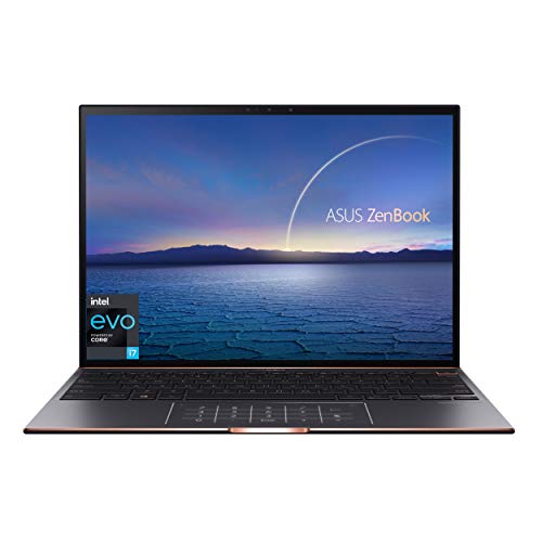 ASUS ZenBook S Ultra Slim Laptop, 13.9' 3300x2200 3:2 500nits Touch, Intel Evo Core i7-1165G7, 16GB RAM, 1TB SSD, Thunderbolt 4, TPM, Windows 10 Pro, AI Noise-Cancellation, Jade Black, UX393EA-XB77T