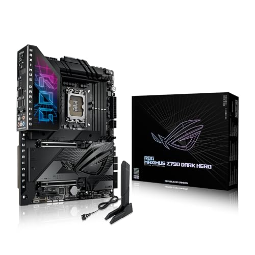ASUS ROG Maximus Z790 Dark Hero (WiFi 7) LGA 1700(Intel 14th &13th&12th Gen) ATX Gaming Motherboard(PCIe 5.0x16, 5xM.2 Slots,DDR5,2X Thunderbolt 4 Ports, USB Type-C Front-Panel)
