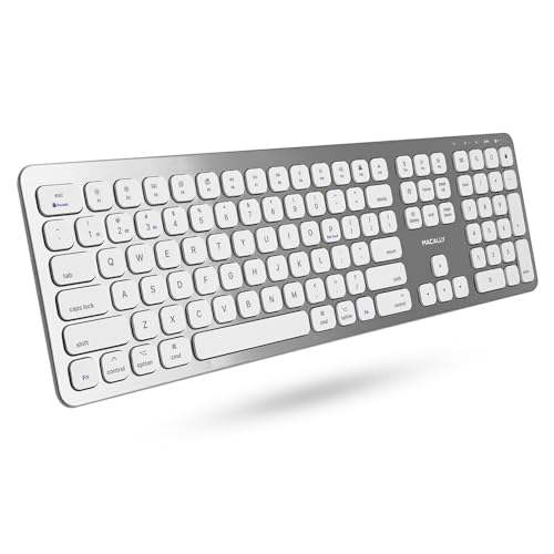 Macally Premium Bluetooth Keyboard for Mac - Compatible Apple Keyboard with Numeric Keypad - Multi Device Wireless Keyboard for MacBook Pro/Air, Mac Mini Pro, iMac, Laptop