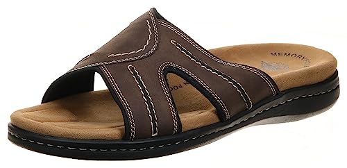Dockers Mens Sunland Casual Slide Sandal Shoe, Dark Brown, 12 M