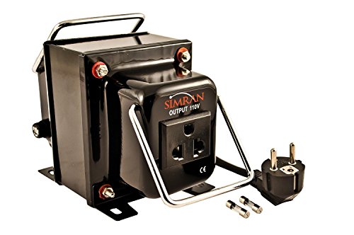 Simran THG-1000T Step Up & Down Voltage Transformer Converter for 110V & 220v/240V, 1000W, Black