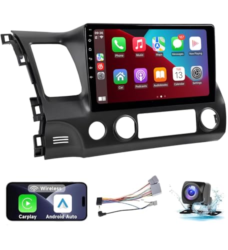 Leadfan Car Stereo Radio for Honda Civic 2006 2007 2008 2009 2010 2011 Wireless Apple CarPlay Android Auto, 10.1 Inch IPS Touch Screen GPS Navigation Bluetooth 5.1 WiFi Backup Camera Split Screen SWC