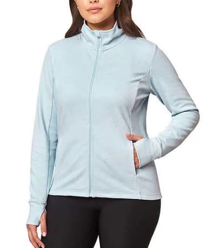 Mondetta Ladies' Jacquard Full-Zip Active Jacket (Halogen Blue, X-Large)