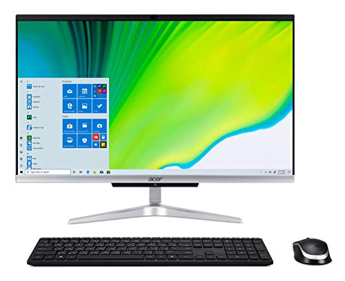 Acer Aspire C24-963-UA91 AIO Desktop, 23.8' Full HD Display, 10th Gen Intel Core i3-1005G1, 8GB DDR4, 512GB NVMe M.2 SSD, 802.11ac Wi-Fi 5, Wireless Keyboard and Mouse, Windows 10 Home