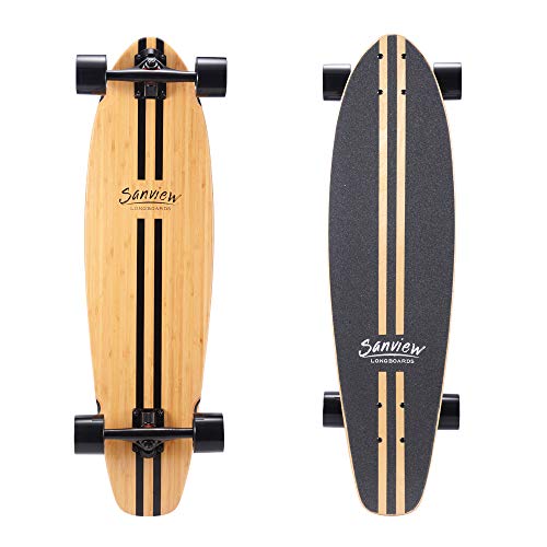 Sanview 34' Bamboo Longboard Skateboard Cruiser for Kids Adults Line